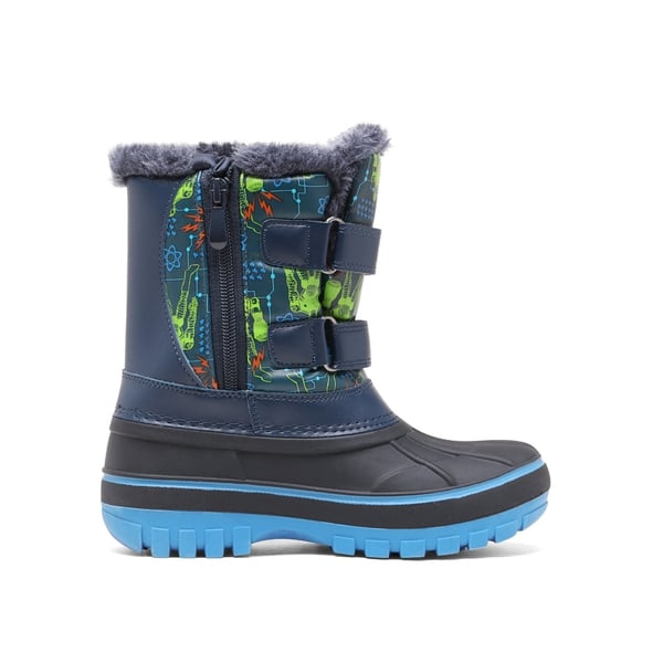 Kids Ankle Waterproof Snow Boots - BLACK NEON GREEN - 2